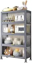Kitchen Island, Utility Microwave Stand 5-Shelf Adjustable Steel Steel Organizer Rack Free Standing Coffee Station,60cm