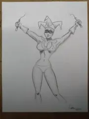 Harley Quinn 8.5x11 Original Comic Art Pencil Drawing Joker DC Parrish
