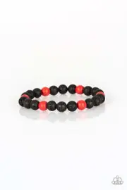 Paparazzi Lava Bead Bracelet/All Zen - Red