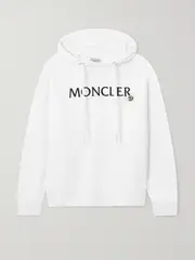 [Moncler] Moncler - Appliquéd Cotton-jersey Hoodie - White - small small White