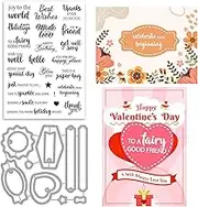 Sentiments Clear Stamp and Dies Set for DIY Scrapbooking Album Decorative Card Making