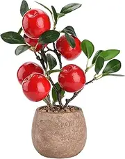 Artificial Fruit Tree Potted Fake Plant Bonsais Orange Lemon Kumquat Fruit Tree Window Sill DIY Garden Home Decoration (Color : A3)