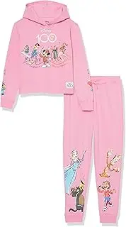 [Disney] Girls D100 Character Fleece Cropped Hoodie & Jogger Set - Mickey, Stitch, Elsa, Mirabel - Girls 4-16