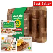 Versatile Acacia Wooden Cutting Board Set of 3 – Gentle on Knives & Easy Cleanup