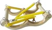 Parrot Swing - Wooden Parrot Perch Spring Stand,Fun Cockatoo Hammock, Bird Foraging Activity Accessories for Budgerigar Lovebirds