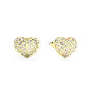 MYJS Alana Heart Stud Earrings Clear Crystals Gold Plated
