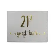 Guest Book 21St Gold Text Novelty Birthday Party Signature Pad Set 23x18cm