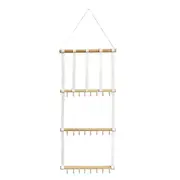Elegant Headband Holder, Wall Hanging Decor with Large Storage Capacity for Toddler Girls Room (Polyester Cotton Waistband, Beech, S Hooks)