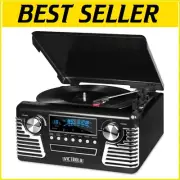 Haley Retro Bluetooth Record Player with Built-in Speakers - 3-Speed Turntable