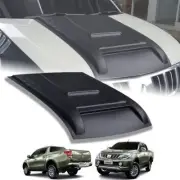 MATTE MATT BLACK HOOD SCOOP BONNET COVER MITSUBISHI TRITON L200 MQ 2015-2018