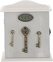 FONDOTIN Stylish Key Holder for Wall Wooden Key Lock Box Outside Key Rack with Hooks for Hallway