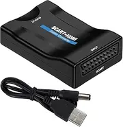 tunghey Scart to HDMI Converter, 720P 1080P USB Adapter for HD TV DVD for Sky Box STB Plug and Play - Share Smart Phone Photos, Music and Movies on The HD TV