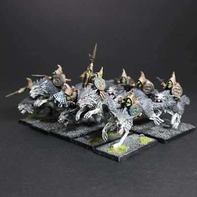 Converted Night Goblin Wolf Rider Unit on Fenrisian Wolves , Games Workshop