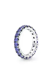 Pandora S925 Blue Sparkling Row Eternity Ring 190050C02-52 - Size 6