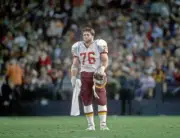 Offensive lineman Rick Donnalley Washington Redskins looks on from- Old Photo