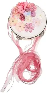 Totority Musical Drum Toy Silk Flower Tambourine Hand Drum for Boys and Girls Educational Percussion Instrument Noise Maker Party Cheer Props