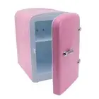 (Pink UK Plug)Mini Fridge 4L Portable Cooler Warmer Personal Refrigerator