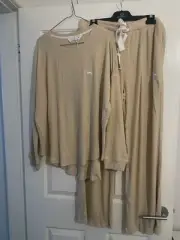 Peter Alexander Ladies Ribbed Pyjama Set Caramel XLarge