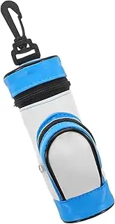 ibasenice Golf Valuables Pouch Durable PU Golf Accessory Storage Bag with Clip Attachment Stylish Blue Design and Accessories