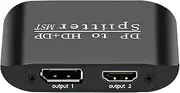 Gvblkq Display Port Switcher,4K DP Switcher - Two-Screen Split Display Double Monitors Distributor Large for Laptops Education