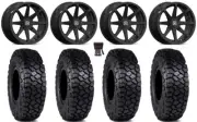 Valor V01 15" Wheels Black 30" Intersect Tires Textron Wildcat XX