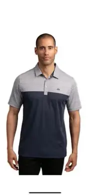Travis Mathew Short Sleeve Collared Polo Gray/blue Golf Small S