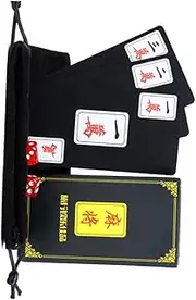 Kisangel 1 Set Mahjong PVC Plastic Poker for Home Bar and Office Tough for Family Fun and Present Giving