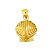 14K Gold 15MM Scallop Shell Charm