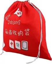 Elegant Sturdy Mahjong Storage Bag Thick Drawstring Pouch for Tiles Reusable Game Organizer Mahjong Accessories
