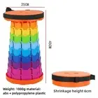 Rainbow Color Stitching Orange Portable Outdoor Telescopic Folding Stool with 10