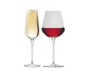 Bormioli Rocco Inalto Uno Large Wine Glass & Champagne Flute - Set of 12 Glasses