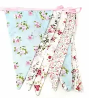 Decoration/Shabby Chic - Bunting/Flags - Vintage FLORAL bunting - 3m/12 flags