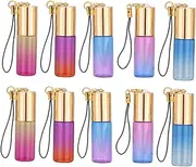 Healeved 10 Pcs Glass Roll Bottle Gradient Oil Roller Oil Empty Perfume Bottle Empty Containers Keychain Tableware Sucker Travel Perfume Refillable Small Spray Glass