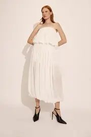 corina chiffon maxi skirt in ivory