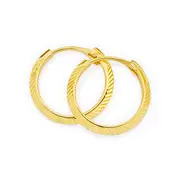 9ct Gold 1.5x11mm Flexi Hoop Earrings