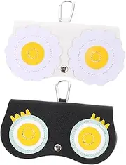 [LIFKOME] Leather Glasses Pouch 2pcs Eyeglass Case Scratch-resistant Lining for Outdoor Use