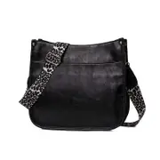 Nevenka Vegan Leather Large Crossbody Bags for Women with Adjustable Straps-Black