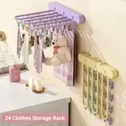 No Drill Wall-mounted Sock Clips Windproof Hanging Clothes Rack Underwear