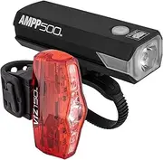 CATEYE AMPP & ViZ USB Rechargeable Bike Light Combo Kit – IPX4 Waterproof High Lumen AMPP Opticube™ LED Headlight & ViZ USB Daytime Safety Light, Visible up to 1 Mile, Fits Road, MTB, Gravel Bikes