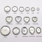 Silver Plating Rhinestone Button Flat Back Crystal Base Craft Accessories 10Pcs