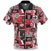 AFL Fanatics Button Up Polo Shirt - St Kilda Saints - Aussie Rules