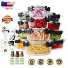 Leak-Proof Glass Storage Containers with 12 Lids - Eco-Friendly & Stackable