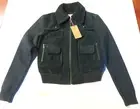 GORMAN Bottle Green Leather Suede/Cotton Rib Bomber JACKET (NWT) - Sz.6