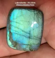 LABRADORITE,55.33cts,*NATURAL*,BLUE/GREEN BEAUTY,THIRD EYE CHAKRA, *USA SELLER*