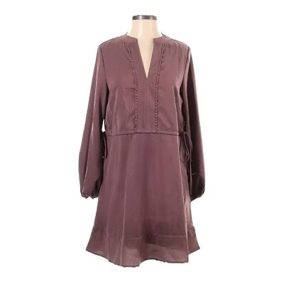 Heyson Tunic Shift Dress S NWT Mauve Pink Boho Crochet Minimal Mandarin Collar