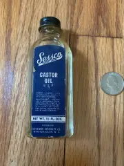 Old Glass Bottle of Castor Oil.