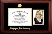 NCAA Washington State Cougars Unisex Washington State University 11 x 8.5 Inches Gold Embossed Diploma Frame with 5 x 7 Inches Portrait Gold Embossed Diploma Frame with 5 x 7 Inches Portrait Brown One Size