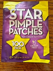 Acne Star Zit/Pimple Patches -100 Ct -Hydrocolloid & Tea Tree Oil - Cruelty Free