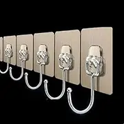 PUREWORDS Upgraded Adhesive Sticky Wall Hooks | Kitchen Heavy Duty Wall Hooks | 10 Packs | Oilproof & Waterproof, 13.2lb(Max) Transparent |Flexible and Reusable