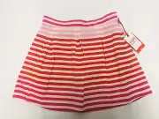 NWT HUNTER FOR TARGET Girl's Striped Performance Pleated Skort Red Pink Small 6